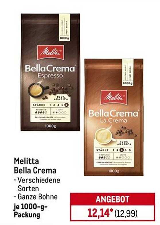 Melitta Bella Crema Kaffee 1000g – Verschiedene Sorten im Angebot!