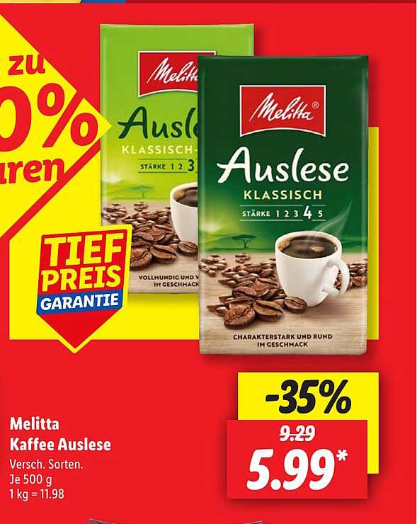 Melitta Kaffee Auslese