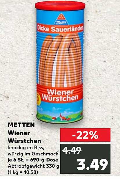METTEN Wiener Würstchen 330 g