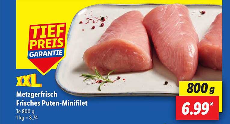 Metzgerfrisch Frisches Puten-Minifilet