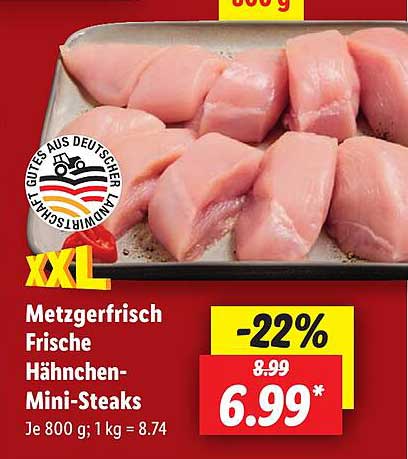 Metzgerfrisch Hähnchen-Mini-Steaks 800 g