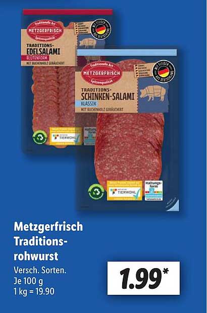 Metzgerfrisch Traditionsrahmwurst - Verschiedene Sorten