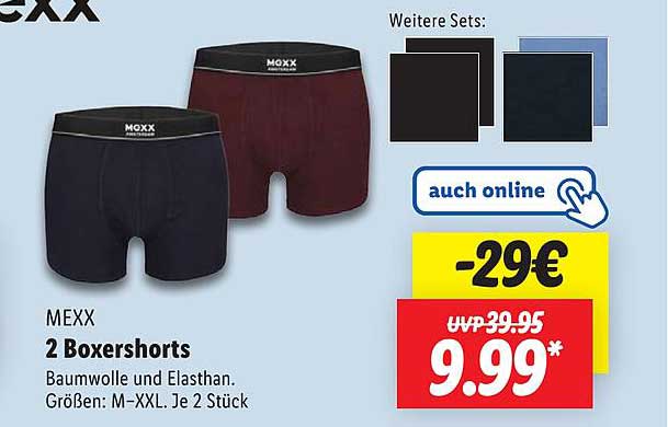 MEXX 2 Boxershorts - Baumwolle und Elasthan