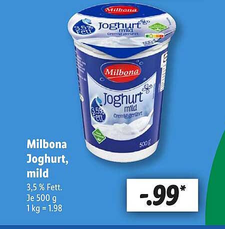 Milbona Joghurt, mild 500 g