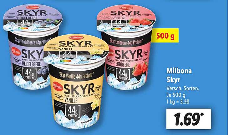 Milbona Skyr 500 g - Verschiedene Sorten