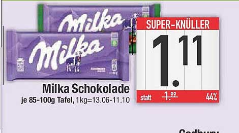 Milka Schokolade 85-100g Tafel