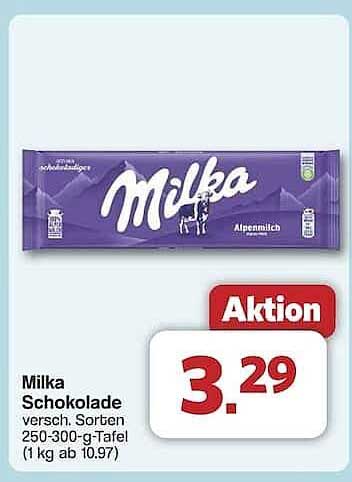 Milka Schokolade, verschiedene Sorten 250-300 g