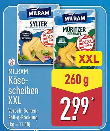 MILRAM Käse­scheiben XXL – Verschiedene Sorten