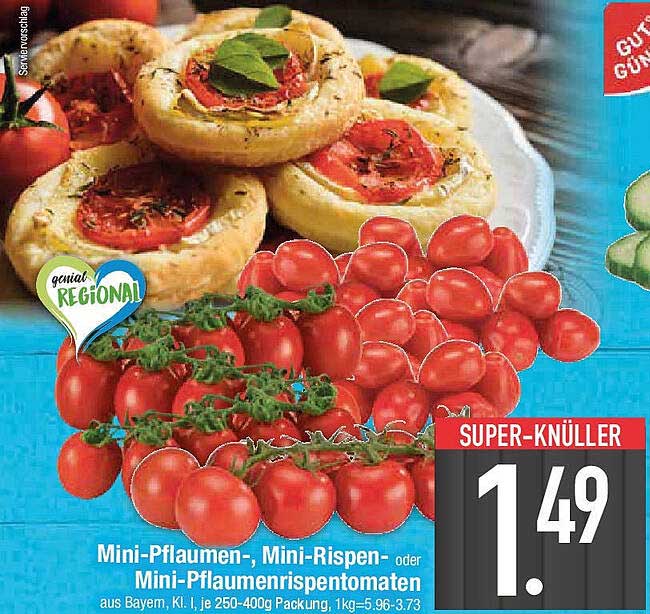 Mini-Pflaumen-, Mini-Rispen- oder Mini-Pflaumenrispentomaten