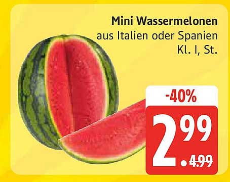 Mini Wassermelonen aus Italien oder Spanien Kl. I, St.