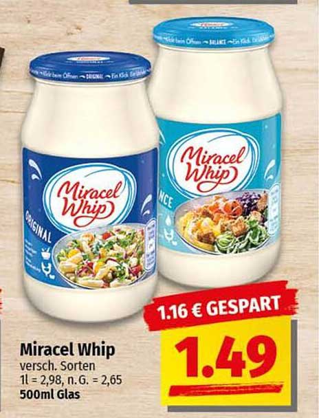 Miracel Whip versch. Sorten 500ml Glas