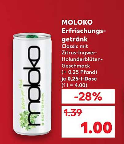 MOLOKO Erfrischungsgetränk Classic mit Zitrus-Ingwer-Holunderblütengeschmack