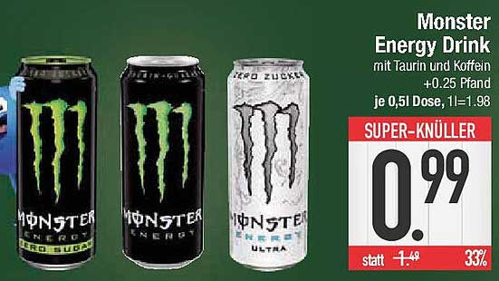 Monster Energy Drink mit Taurin und Koffein