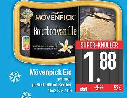 Mövenpick Eis Bourbon Vanille 800-900ml Becher