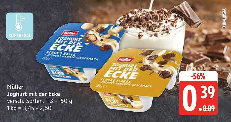 Müller Joghurt mit der Ecke – verschiedene Sorten