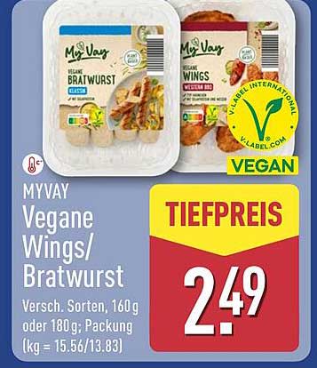 MY VAY Vegane Wings/Bratwurst