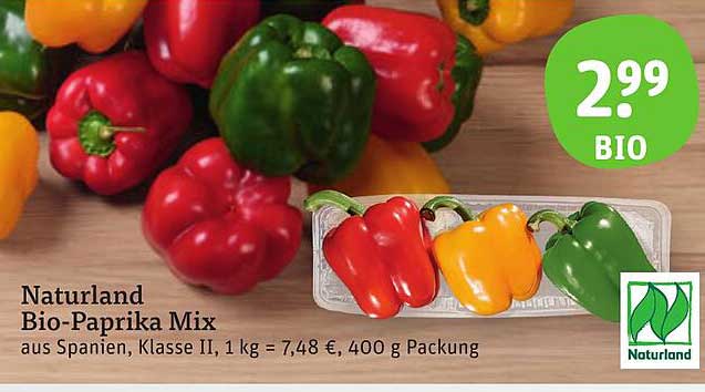 Naturland Bio-Paprika Mix aus Spanien, 400 g
