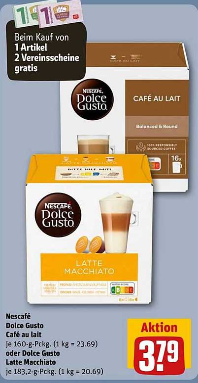 Nescafé Dolce Gusto Café au Lait oder Latte Macchiato zum Aktionspreis