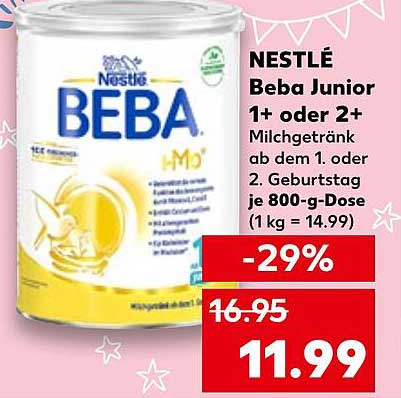 NESTLÉ Beba Junior 1+ oder 2+ Milchgetränk 800-g-Dose