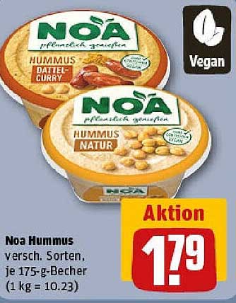 Noa Hummus - verschiedene Sorten, je 175-g-Becher