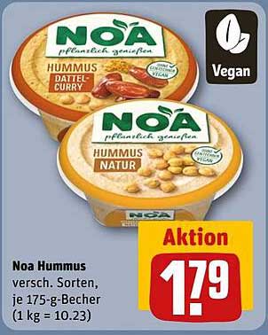 Noa Hummus verschiedene Sorten, je 175-g-Becher