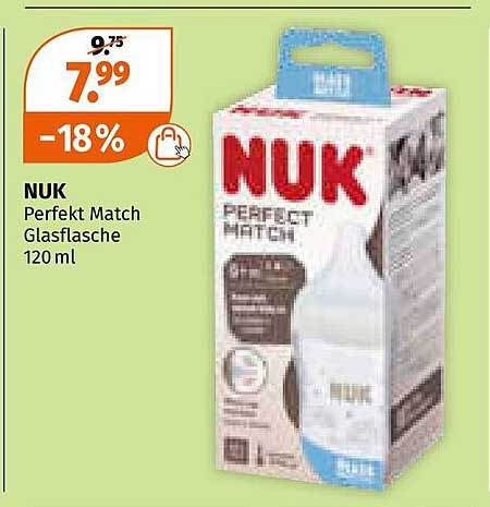 NUK Perfekt Match Glasflasche 120 ml