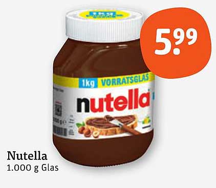 Nutella 1 kg Vorratsglas