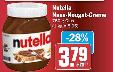 Nutella Nuss-Nougat-Creme 750 g Glas