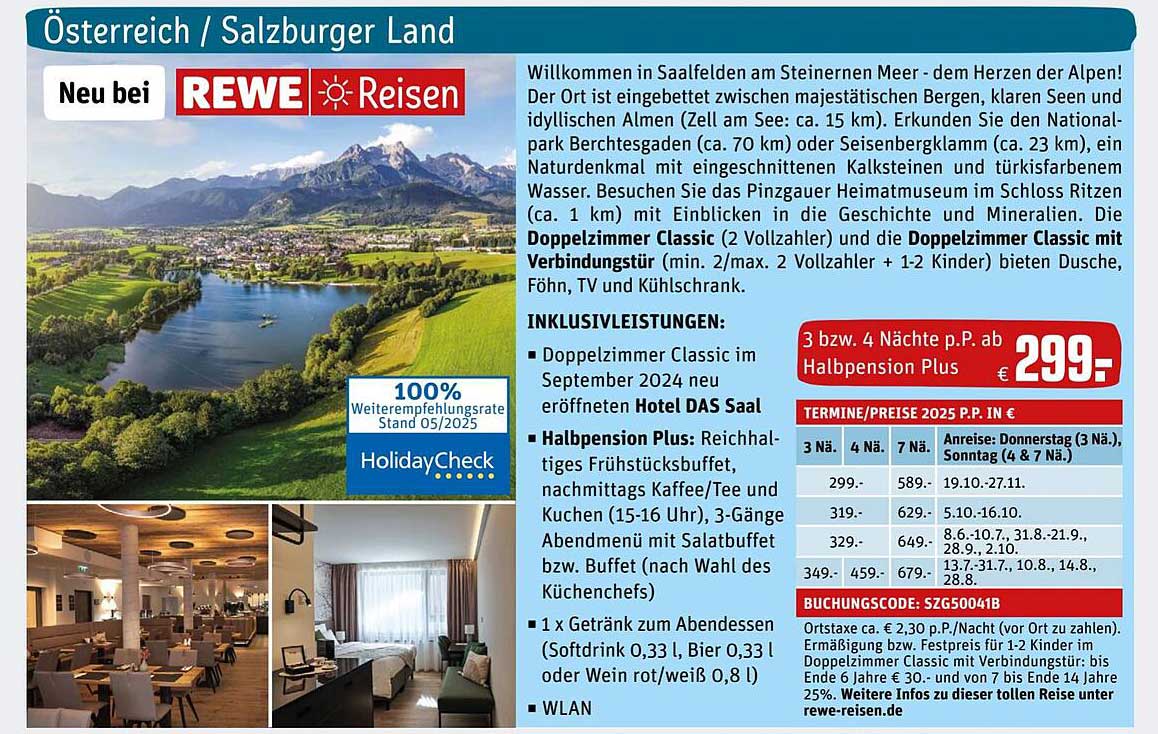 Österreich / Salzburger Land - Doppelzimmer Classic im Hotel DAS Saal ab 299€