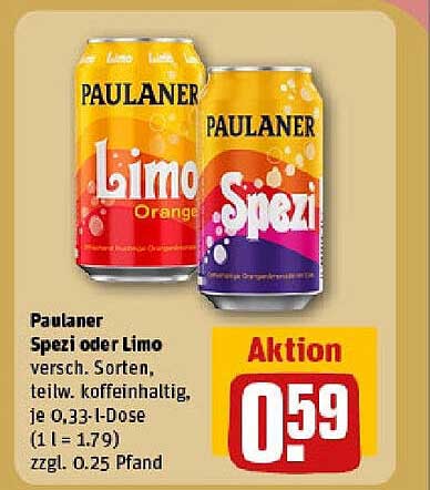 Paulaner Spezi oder Limo - verschiedene Sorten