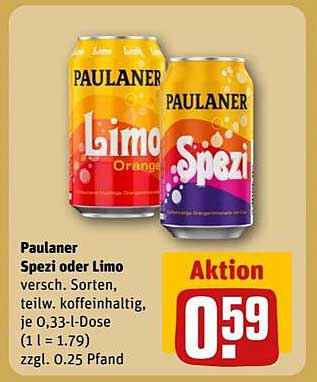 Paulaner Spezi oder Limo - Verschiedene Sorten