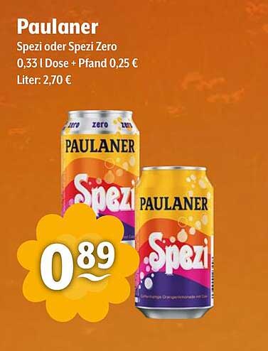 Paulaner Spezi oder Spezi Zero 0,33 l Dose