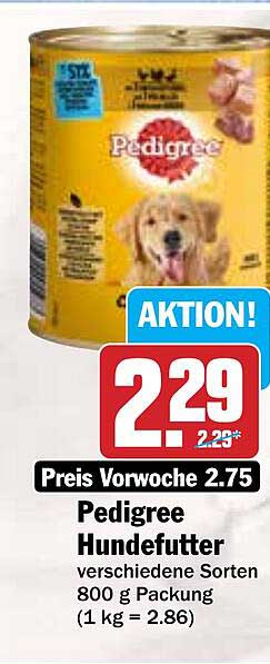 Pedigree Hundefutter 800 g Packung - verschiedene Sorten