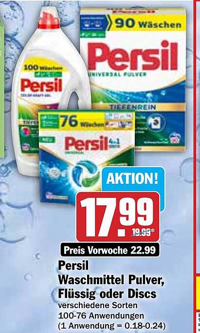 Persil Waschmittel Pulversch, Flüssig oder Discs - verschiedene Sorten - Aktion!