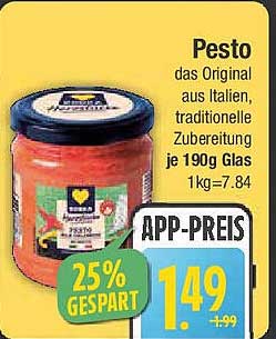 Pesto das Original aus Italien, traditionelle Zubereitung je 190g Glas