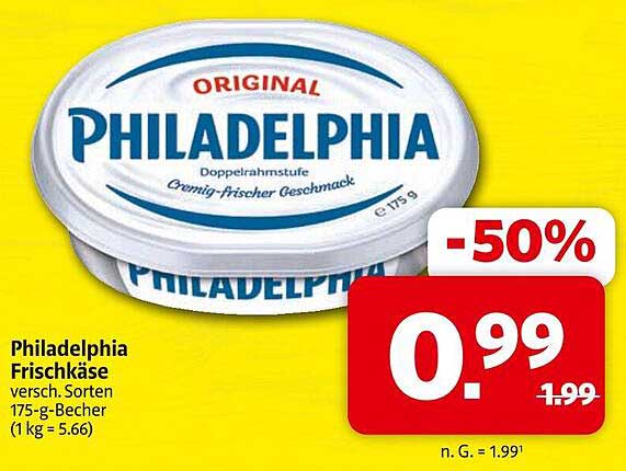 Philadelphia Frischkäse versch. Sorten 175-g-Becher
