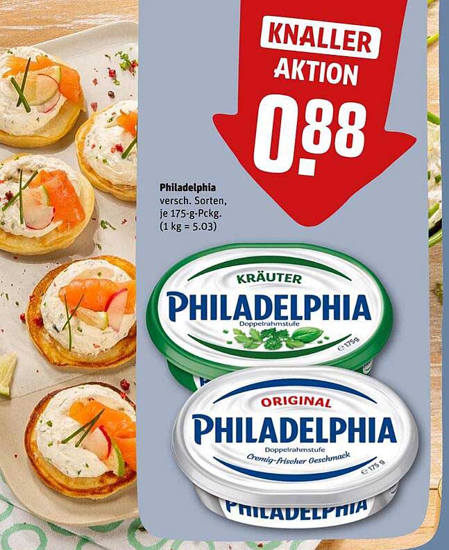 Philadelphia, verschiedene Sorten, 175-g-Packung