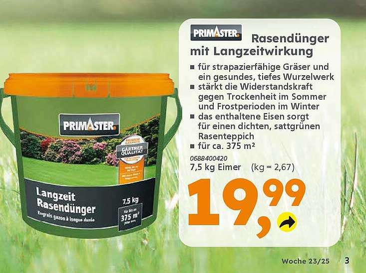 PRIMASTER Rasendünger mit Langzeitwirkung