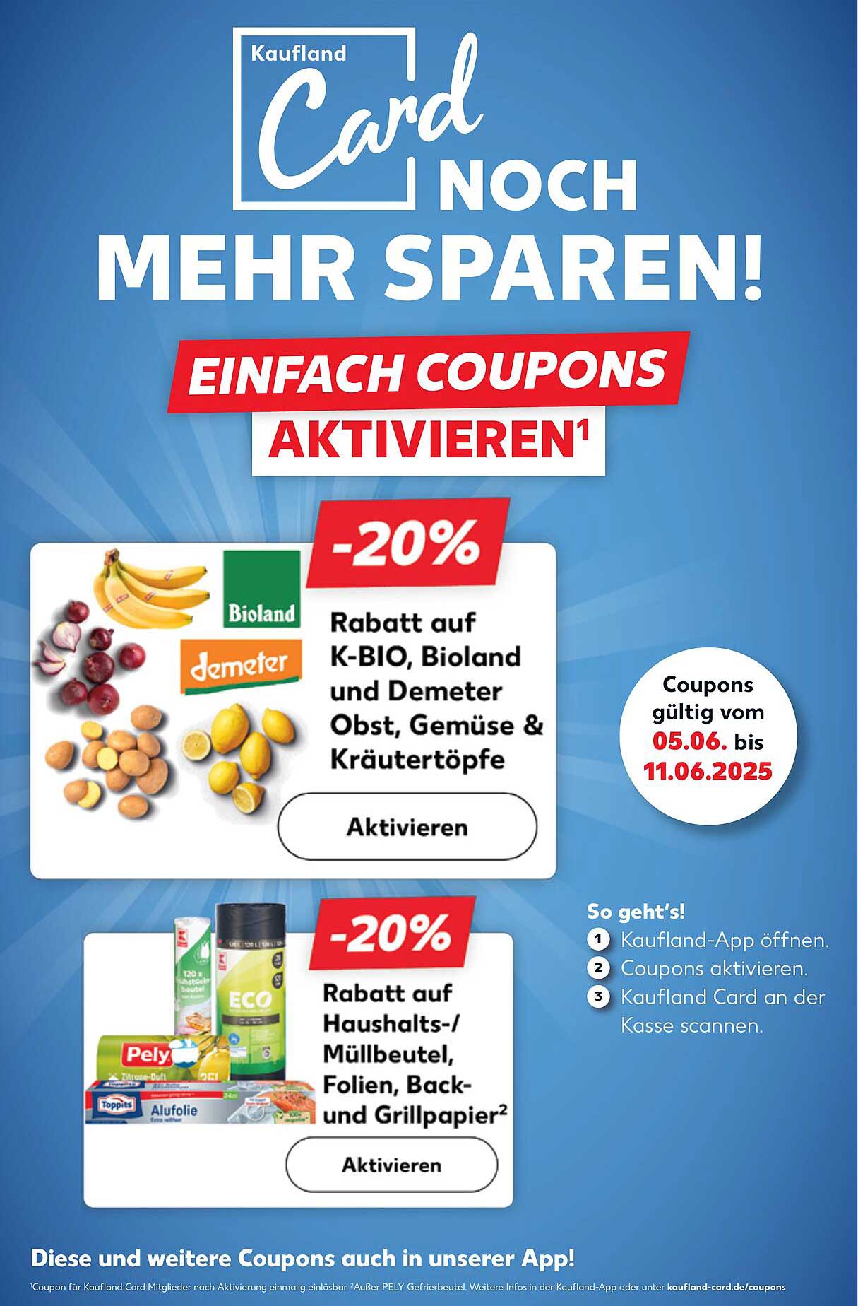Rabatt auf K-BIO, Bioland und Demeter Obst, Gemüse & Kräutertöpfe mit 20% Ersparnis