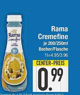 Rama Cremefine je 200/250ml Becher/Flasche
