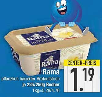 Rama pflanzlich basierter Brotaufstrich je 225/250g Becher