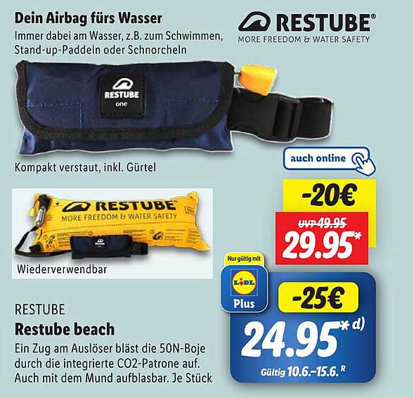 RESTUBE beach - Ihr persönlicher Sicherheitsbegleiter fürs Wasser