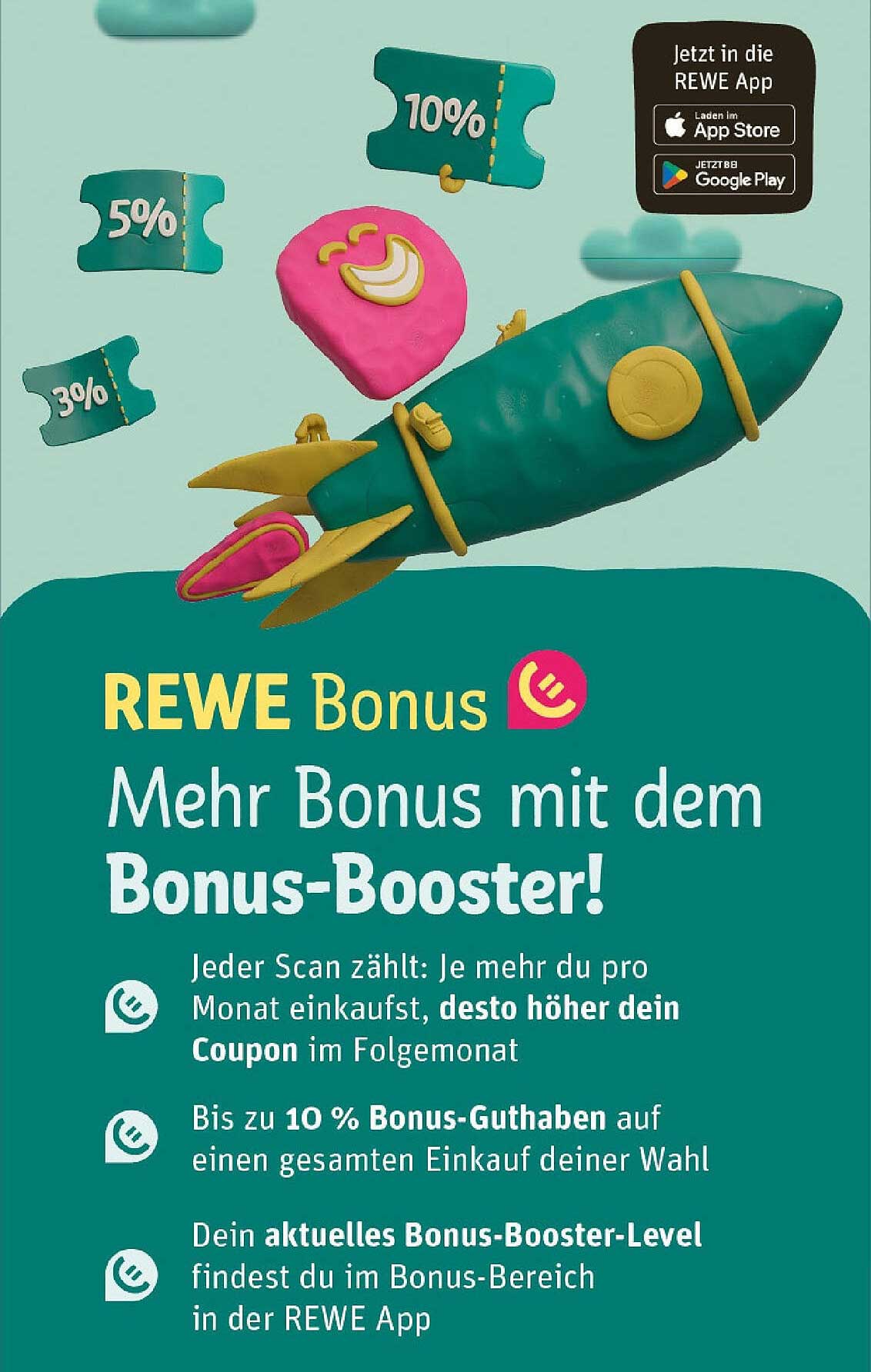 REWE Bonus: Mehr Bonus mit dem Bonus-Booster!