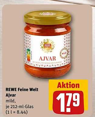 REWE Feine Welt Ajvar, mild, je 212-ml-Glas