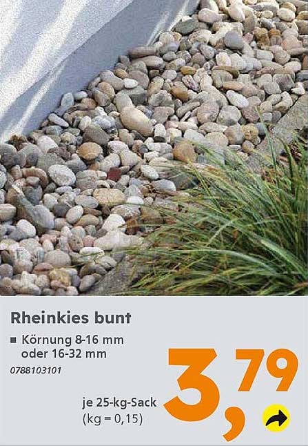 Rheinkies bunt - Körnung 8-16 mm oder 16-32 mm