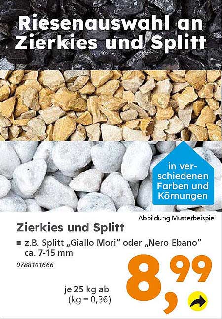 Riesenauswahl an Zierkies und Splitt