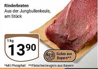Rinderbraten aus der Jungbullenkeule, am Stück