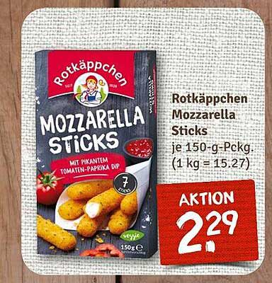 Rotkäppchen Mozzarella Sticks mit pikantem Tomaten-Paprika Dip