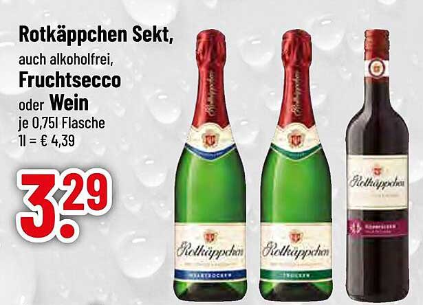 Rotkäppchen Sekt, auch alkoholfrei, Fruchtsecco oder Wein je 0,75l Flasche
