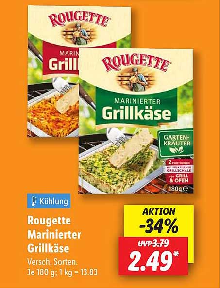Rougette marinierter Grillkäse